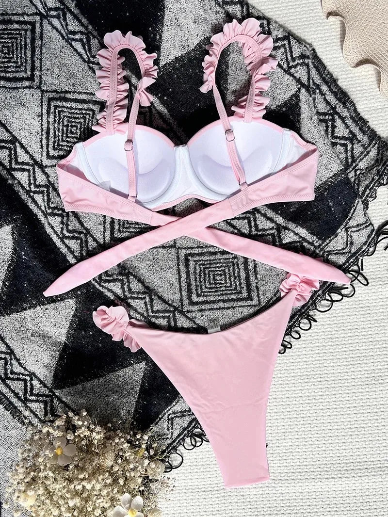 Biquini Push Up - Detalhes Flores