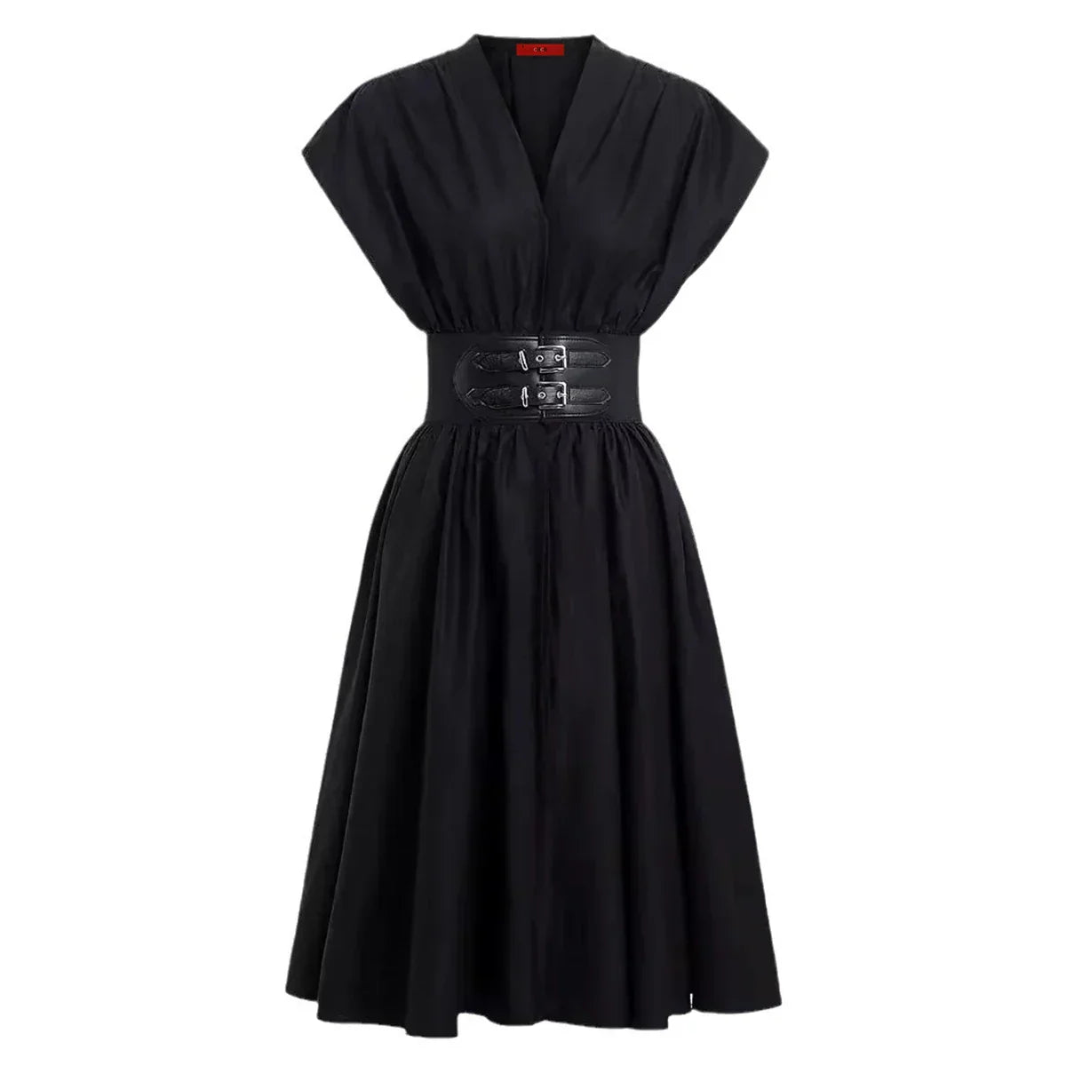 Vestido Longo Sem Mangas de Cintura Alta