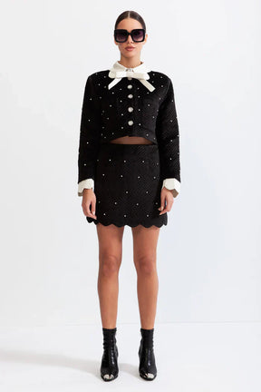 Conjunto Veludo com Detalhes Bordados