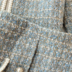 ConjuntoTweed Xadrez – Blazer Manga Longa + Saia A-Line Assimétrica