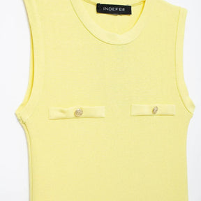Mini Vestido Modal Plissado de Malha com Gola Redonda
