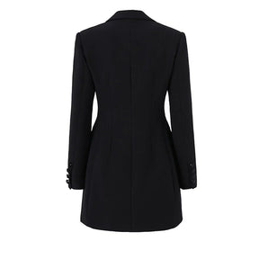 Blazer/Vestido Com bordado em Cristais - Com lapela em cetim