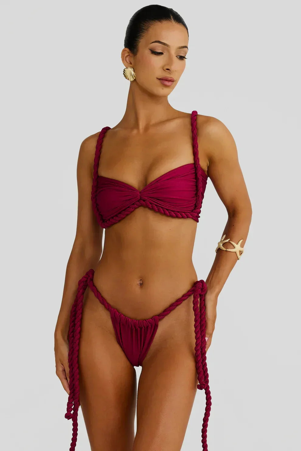 Novo Conjunto de Biquíni 3 Peças – Alça trançada