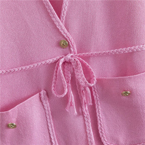 Conjunto Executivo Feminino – Tricô Elegante com Casaco Longo e Saia