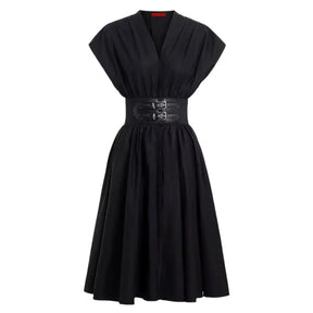 Vestido Longo Sem Mangas de Cintura Alta