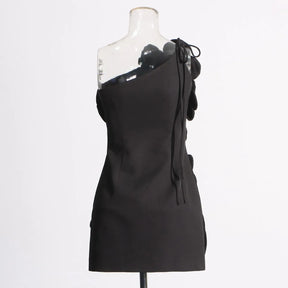 Vestido de Flores 3D – Sem Mangas, Elegância e Sofisticação