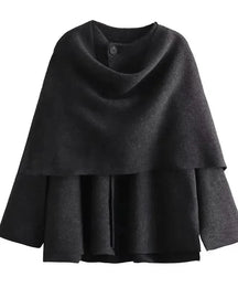 Casaco com Gola Assimétrica – Inverno com Estilo e Conforto