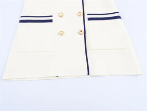 Colete  de Tricô Sem Mangas – Branco com Detalhe, Estilo Casual Chic
