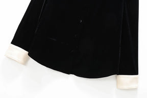 Conjunto em Veludo com Camisa de Manga Longa e Calça – Design Elegante com Detalhes Laterais