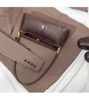 Bolsa de Ombro – Couro Ecológico, Estilo Luxo, Pequena e Elegante, Modelo Underarm/Clutch