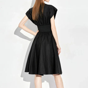 Vestido Longo Sem Mangas de Cintura Alta