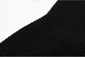 Vestido Bicolor – Decote V, Manga Longa, Slim Fit com Bolsos Bordados