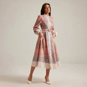 Vestido elegante estampa boho - Novidade