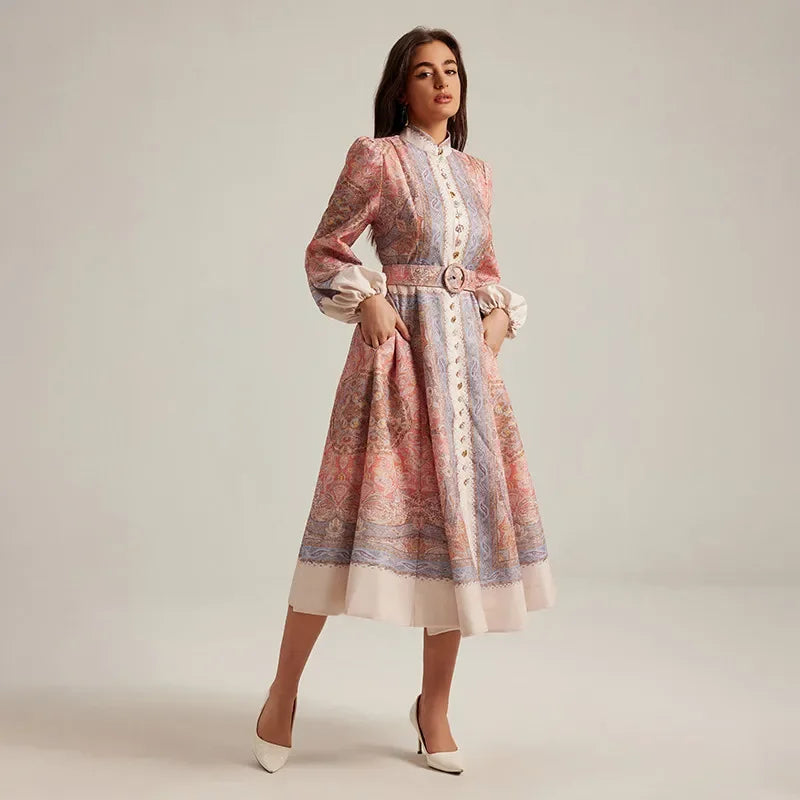 Vestido elegante estampa boho - Novidade