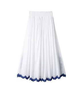 Conjunto Elegante – Camisa Bordada E Saia Plissada