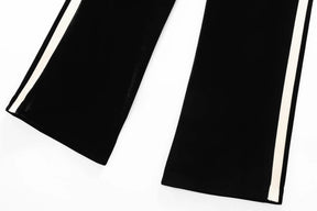 Conjunto em Veludo com Camisa de Manga Longa e Calça – Design Elegante com Detalhes Laterais