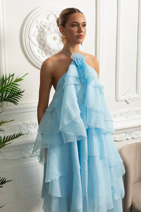 Vestido com Camadas Estilo Moderno
