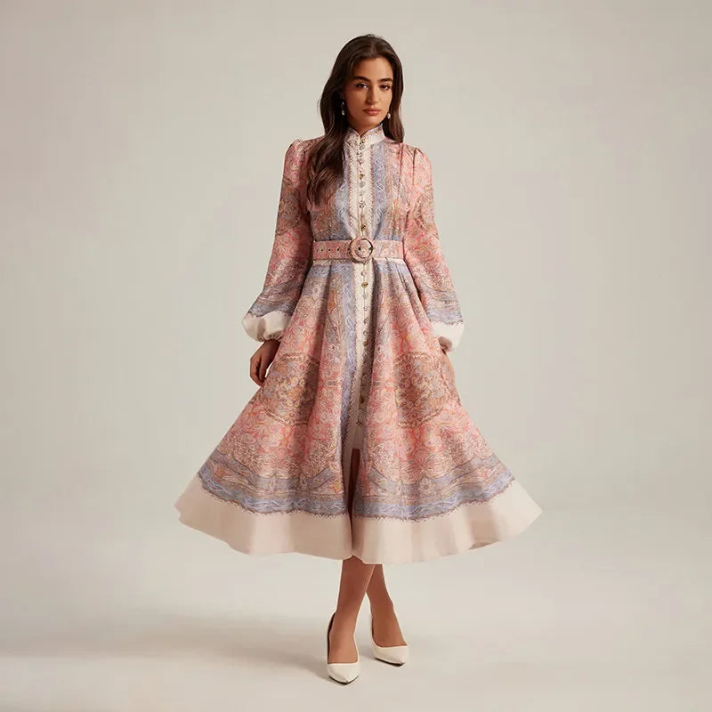 Vestido elegante estampa boho - Novidade