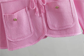 Conjunto Executivo Feminino – Tricô Elegante com Casaco Longo e Saia