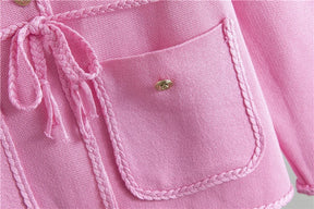 Conjunto Executivo Feminino – Tricô Elegante com Casaco Longo e Saia