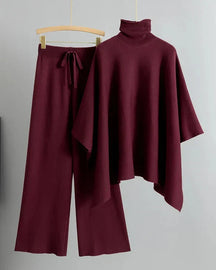 Conjunto Feminino Casual Elegante – Camisa Estilo Hepburn com Cardigan e Calça