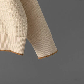 Conjunto Feminino - Estilo Francês em Tricô com Gola Polo e Calça Longa