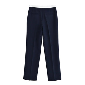 Conjunto Feminino Versátil – Blusa Básica com Recortes e Calça Reta Cintura Alta