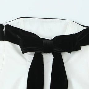 Blusa Sem Alças com Laço - Top Cropped Branco Estilo Chic