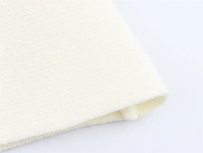 Colete  de Tricô Sem Mangas – Branco com Detalhe, Estilo Casual Chic