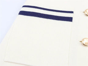 Colete  de Tricô Sem Mangas – Branco com Detalhe, Estilo Casual Chic