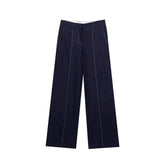 Conjunto Feminino – Blazer Curto com Botões Decorativos e Calça Reta Casual |