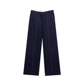 Conjunto Feminino – Blazer Curto com Botões Decorativos e Calça Reta Casual |