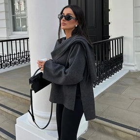 Casaco com Gola Assimétrica – Inverno com Estilo e Conforto