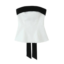 Blusa Sem Alças com Laço - Top Cropped Branco Estilo Chic