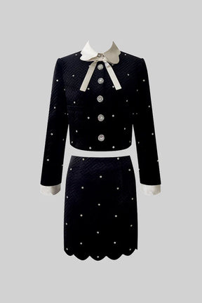 Conjunto Veludo com Detalhes Bordados